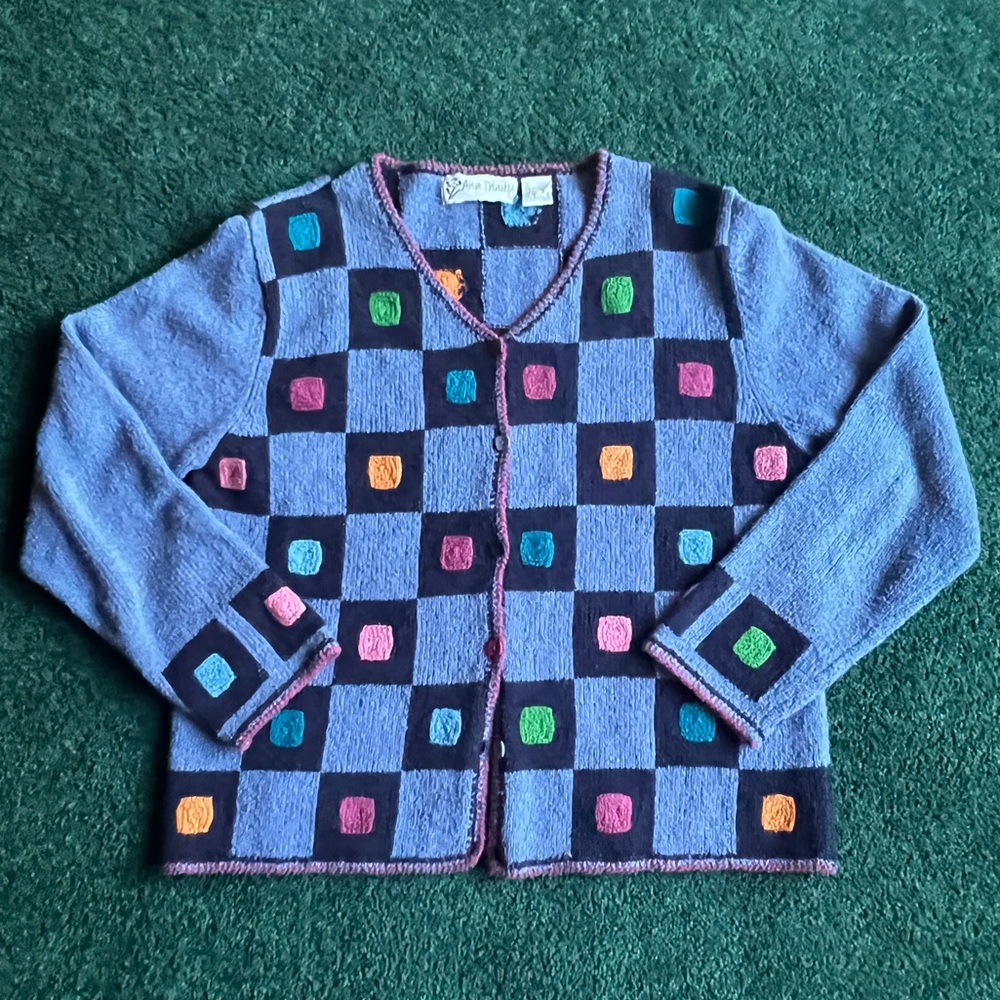 VINTAGE FUNKY PURPLE CARDIGAN